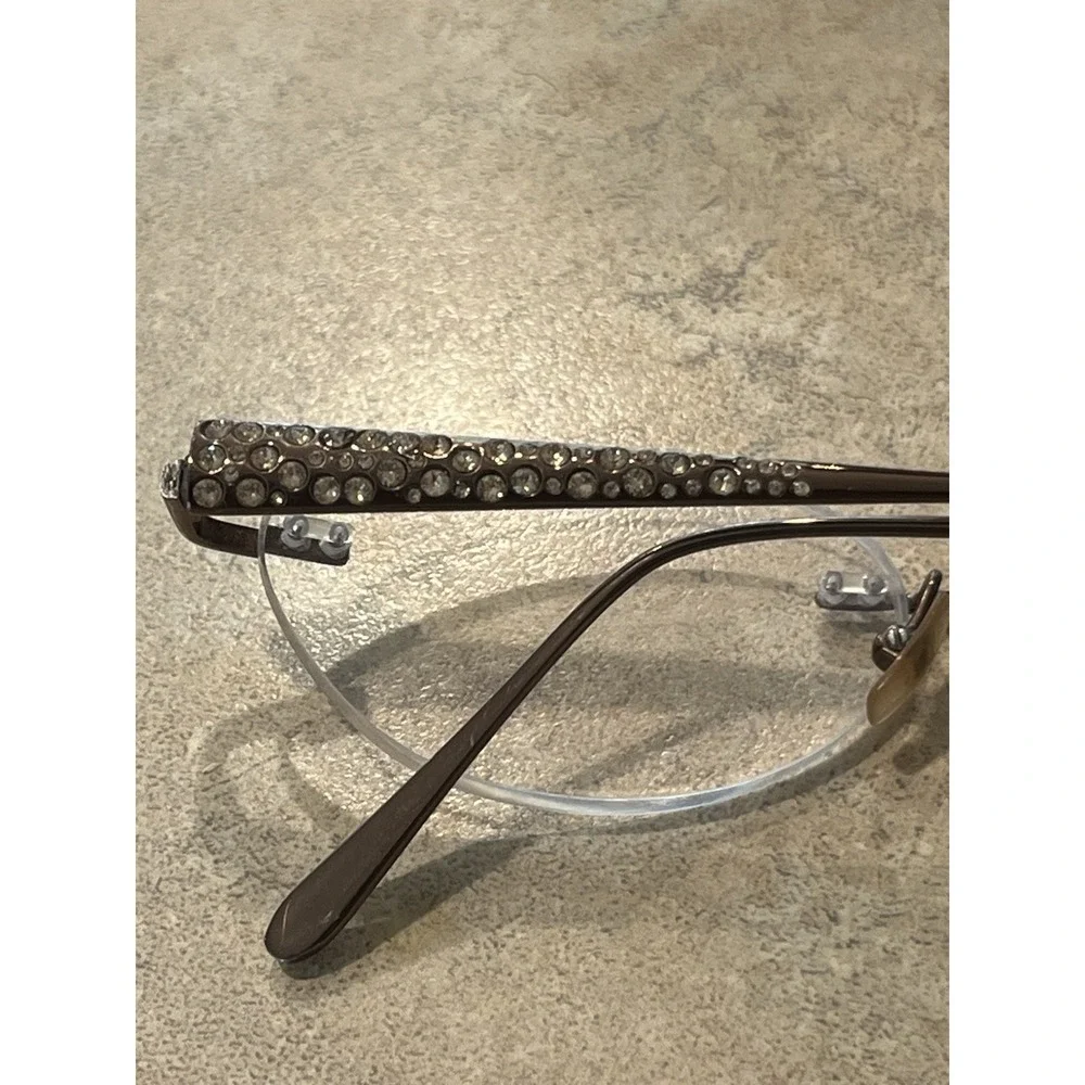 Vera Wang Capella 1 Titanium BR Brown Rimless Oval Womens Eyeglasses 50-18-133‎
